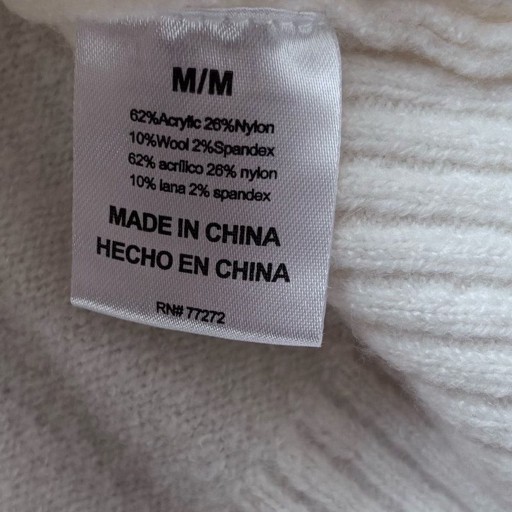 French Connection Ivory Sweater Women’s Sz Med Stretch Knit Colorful Design - Picture 3 of 7